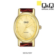 Women Watches┅Q&amp;Q Japan by Citizen Ladies Leather Analogue Watch QC33