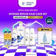 [6.6 Chup Dulu] Dove Intense Repair Hair Care Set (Shampoo 650ml & 330ml + Conditioner 300ml + Nouri