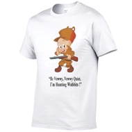 Elmer Bud Fudd Be Vewy Vewy Quit Im Hunting Wabbits White Tshirts Gift 100 Cotton Plus Size DM t-Shi