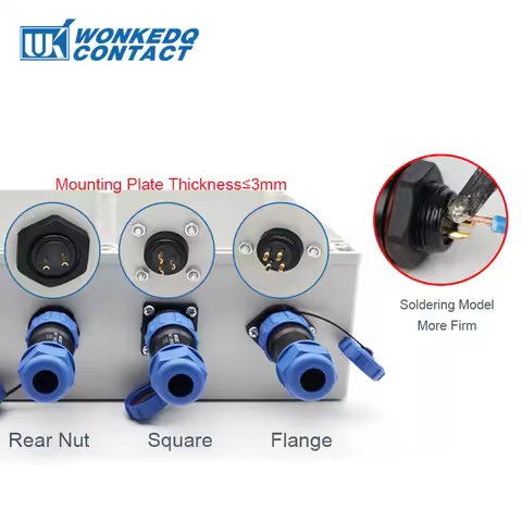 Waterproof Connector SP11 IP68 Male Plug & Female Socket Rear-nut Docking Panel Mount 2/3/4/5 Pin Ca