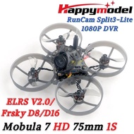 Happymodel Mobula7 1S HD 75mm X12 5-IN-1 AIO BNF w/ RunCam Split3-Lite 1080P DVR Brushless Whoop ELRS/Frsky Mobula7HD-1S