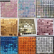 SUNSHINE Sequin Backdrop, PET Round Sequin Panel Wall Decor,  Glitter Silver Gold Photo Backdrop Wed