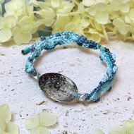 紅綠幽靈水晶大黑天深淺藍色編繩手鍊