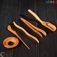 QBK6Q Teaspoons Natural 5Pcs/set Strainer Tong Tube Bamboo Teaware