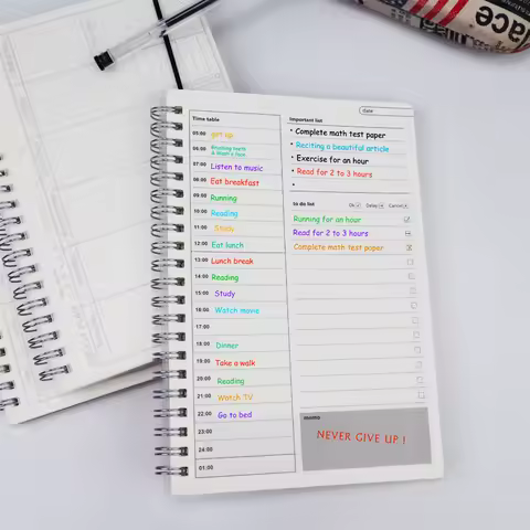2025 Notebooks Agenda Daily Weekly Monthly Plan Spiral Organizer A5 Note Books Monthly Transparent S
