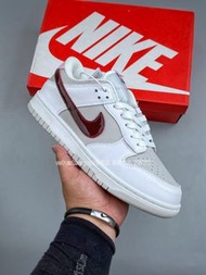 🎀順豐包郵 全新Nike IM6025 Dunk Low 運動鞋 波鞋 白灰酒紅 皮革+漆皮｜Color 白-灰-酒红｜Size 36-45