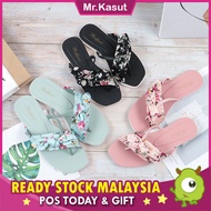 READY STOCK Mr.Kasut Yamina Women's Flat Shoes Kasut Wanita Sandal Flower