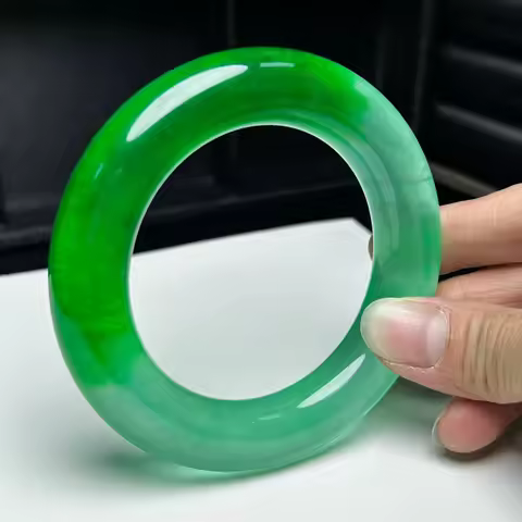 Genuine Myanmar Grade A Jadeite Certified Green Jade Bangles Women Fine Jewelry Natural Burma Jade B