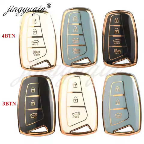 TPU Car Key Case Cover Holder For Hyundai Grandeur HG Sedan Genesis G80 SantaFe Grand SantaFe IX35 I