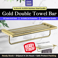 SUS304 Stainless Steel Gold Towel Shelf | Gold Towel Bar | Gold Towel Shelf | Gold Towel Rack | Gold Towel Hanger | Anti Rust Towel Shelf | Gold Towel Hook