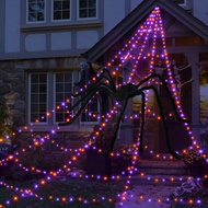 Light‑Up Halloween Spider Web, Fan‑Shaped Glowing Web for Courtyard Bar Haunted House Deco