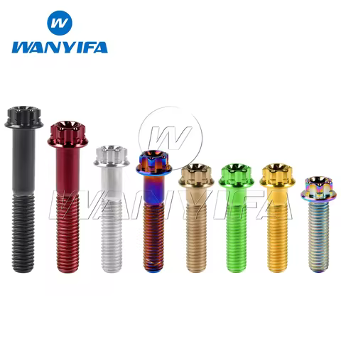 Wanyifa Titanium Bolt M6 M8x10 15 20 25 30 35 40 45 50 55mm Torx Flange Head for Motorcycle Modifica