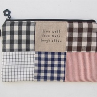 Handmade Patchwork Pouch – Zakka Live Love Laugh – v3