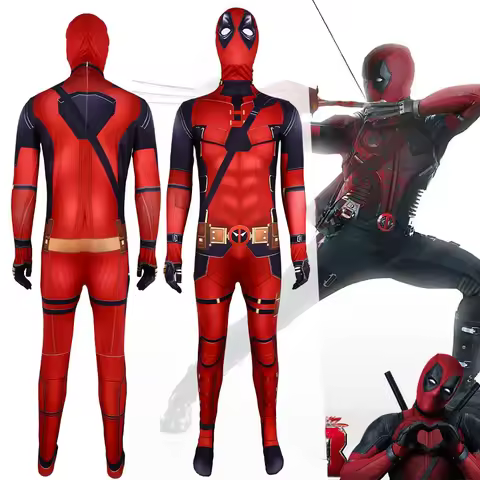 Weider Deadpool 3 Movie Cosplay Tight Jumpsuit Stage Performance Costume Close-Fitting One-Piece Sui
