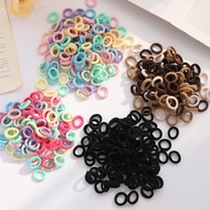 Junyeh 100pcs/Bag Hair Ties Baby Children Colorful Nylon Headwear Macaron Girls Lovely Elastic Rubbe