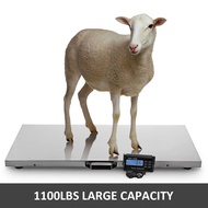SucceBuy 440/880/1100Lbs Digital Livestock Scale Large Pet Vet Scale Stainless Steel Platform Elect 