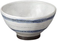 Powdered Border Rice Bowl (Blue) [4.4 x 2.4 inches (11.2 x 6 cm)], Made in Japan