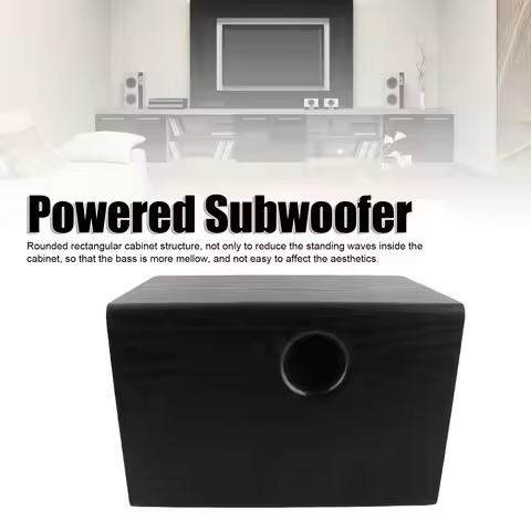 6.5 Inch Powered Subwoofer HiFi 100W High Power Deep Bass Turbocharged Subwoofer Black Subwoofer