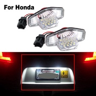 2Pcs White for Honda Odyssey CR-V FR-V 5D HR-V 3D Jazz Car number plate lamp auto LED License Plate 