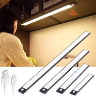 「 YUYANG Lighting 」ไฟเซ็นเซอร์ตรวจจับการเคลื่อนไหว PIR,ไฟใต้ตู้ USB ไร้สายที่ชาร์จได้ตู้เสื้อผ้ารับรู้ไฟห้องครัวไฟกลางคืนแม่เหล็ก LED