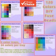 Pixel DIY Fuse Beads Craft Toy For Children Gift Ironable Puzzle, 120 Colors 5 Color Trays 24 Shades