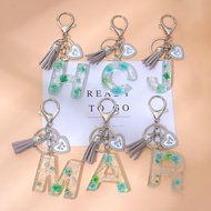 1Pcs Fashion Dried Flower 26 Letter Keychain Romantic A-Z Initials Keyring Car Key Holder Gifts