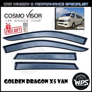Golden Dragon X5 Van WPS Cosmo Door Visor (4" Medium) (Free 3M Primer)
