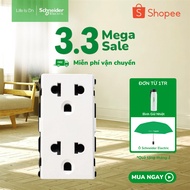 Double 3-pin socket S-Flexi series - White - 16A - 1.5m - size L - Schneider Electric - F1426UEST2M_
