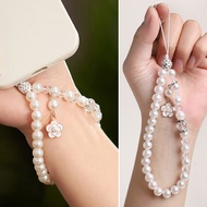 Small Fragrant Pearl Phone Chain Small Flower Pendant Phone String Phone Case Beaded Pendant Anti-Fa