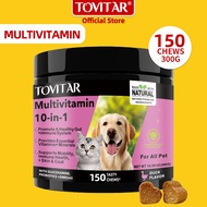 Tovitar® Multivitamin Cat and dog 150 Soft Chews - Omega 3 | Vitamin Bs | Vitamin C | COQ10 | MSM Gl