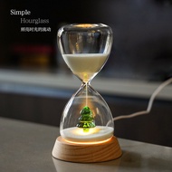 Creative Hourglass 15 Minutes Christmas Tree Hourglass Timer Christmas Day Home Decoration Luminous 