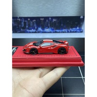 R RW 1: 64 Ferrari 488 pista White Strip Hard Top Resin Car Model Red