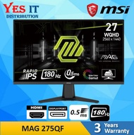 MSI MAG 275QF AI VISION GAMING MONITOR (27" WQHD 180HZ 0.5ms) MONITOR