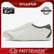 ONITSUKA TIGER MEXICO 66™ (สีขาว/เขียวเข้ม) รองเท้าลำลองหนังแฟชั่นคลาสสิกอเนกประสงค์และสวมใส่สบาย รองเท้าสีขาว เหมาะสำหรับผู้ชายและผู้หญิงและคู่รัก 1183B771-106