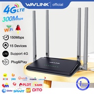 Wavlink N300 4G LTE Sim Card Wireless Wifi Router,Plug And Play 2.4Ghz 300Mbps Wifi Router With Sim Card Slot,High-Speed 4x5dbi High Gain Antennas Wifi Router for Home/Office Compatible With Singtel,StarHub Card