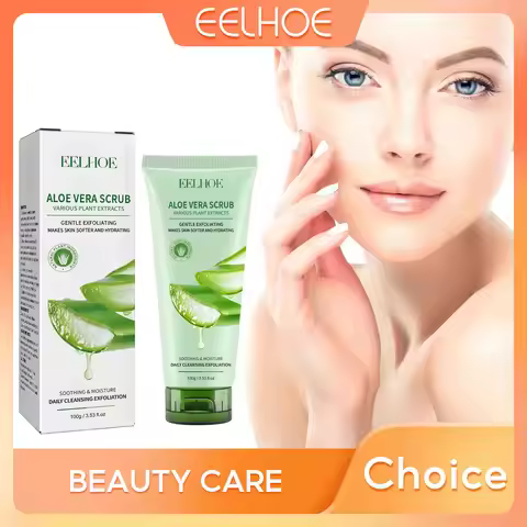 Aloe Vera Facial Exfoliating Scrub Whitening Acne Blackhead Treatment Deep Cleansing Pores Peeling G