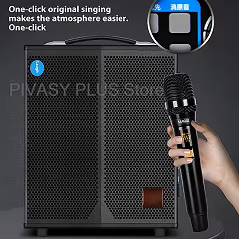 200W Peak Portable Speaker 5.2 Bluetooth Speakers 8ohm Sound Box UHF Microphone Audio For Outdoor Ka