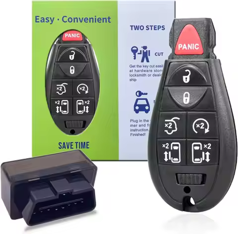 OBD Set for Jeep Dodge Chrysler 6 Keys Semi-Smart Key 433 MHz with Electronic Chip M3N5WY783X IYZ-C0