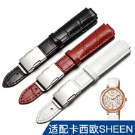 Substitute Casio Convex Watch Strap Casio5420sheen-3034 Genuine Leather Strap Women's Watch Bracelet Steel Strap Red
