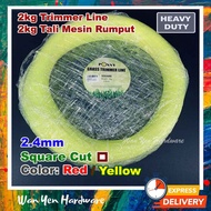 2KG Ponny 2.4mm Nylon Grass Trimmer Line / Tali Mesin Rumput / Brush Cutter Cutting String (Square C