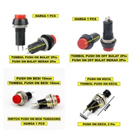 TOMBOL Round Push ON OFF Switch Push Button Switch/ Round 2Pin Push ON Switch/ Push Button Switch ON