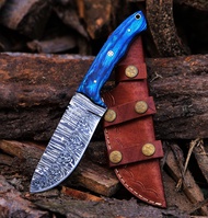 damascus knife damascus steel hunting knife Fixed Blade Hunting Knife with Sheath - Damascus Knife w