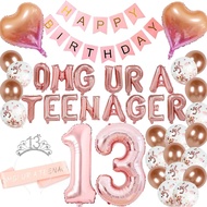 13th Birthday Decorations Thirteen Teenager Birthday OMG UR A Teenager Balloons 13th Birthday Tiara 