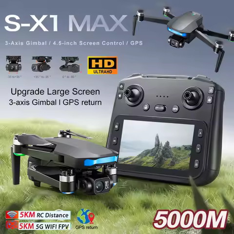 New S-X1 MAX GPS Drone Professional 4K ESC Camera With 3-Axis Gimbal 5G FPV WiFi Flight 28Min Brushl