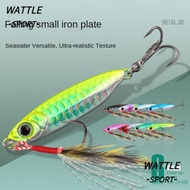 WATTLE Floating Minnow Baits, 7g/15g Red Green Feather Metal Fishing Lures, Fishing Accessories Iron