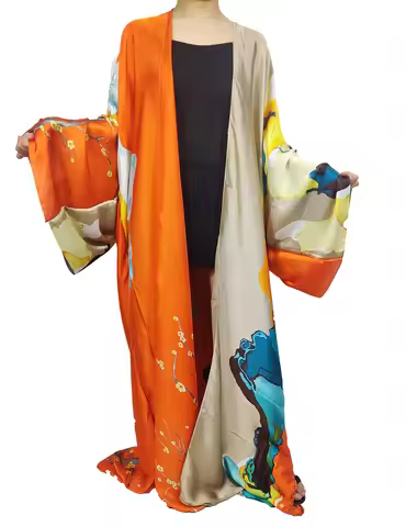 Fashion 2022 Summer Blogger Bohemian Ramadan Long Kimonos for Women Oversized Floral African Lady's 