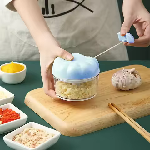 Manual Garlic Press Mini Garlic Grinding Chopper Multi-function Food Vegetables Cutter Meat Grinder 