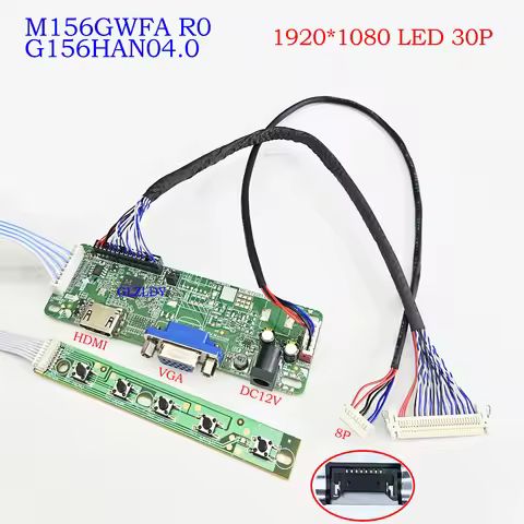 LCD controller Driver Board for 15.6" M156GWFA R0 G156HAN04.0 1920x1080 LVDS IPS LCD Screen HDMI VGA