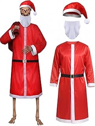 Mumucove 3 Pcs 12 ft Skeleton Clothes Accessories Skeleton Santa Claus Suit Outfit 12 ft Christmas S