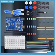 ✼ Romantic ✼  Starter Kit 13 in 1 New Starter Kit USB LED Jumper Wire Button 3 Color LED DIY Kit 400 Holes for Arduino Uno R3